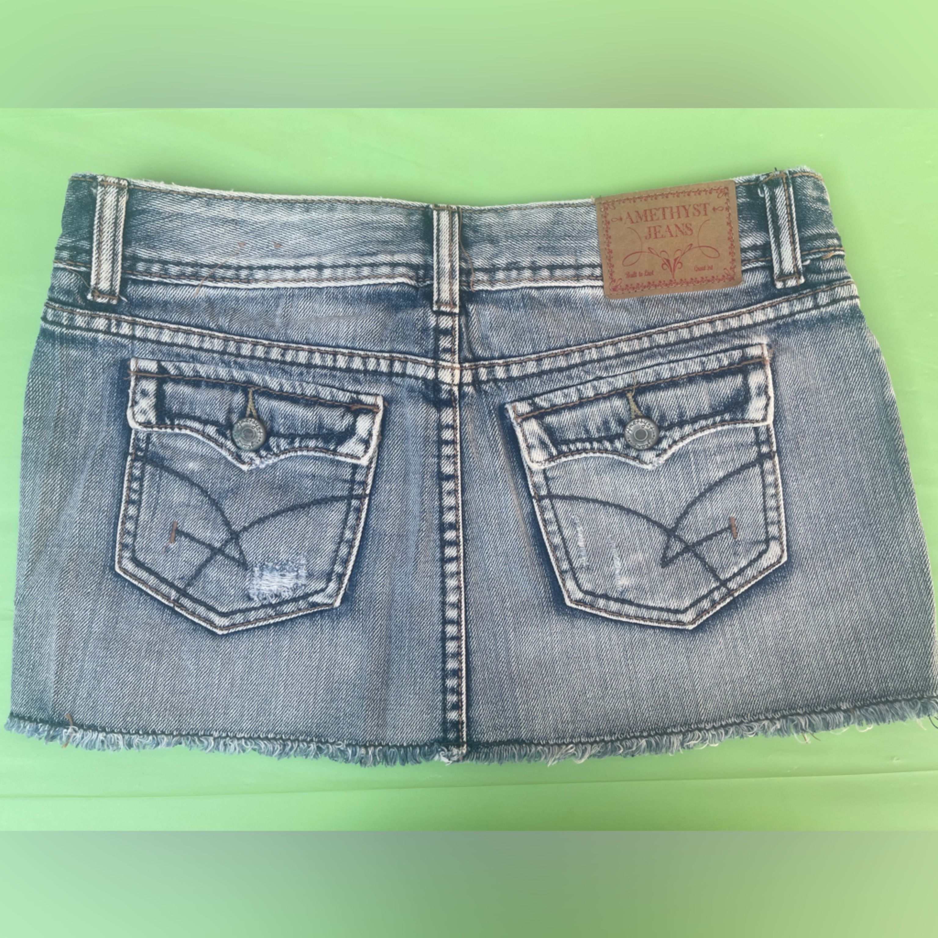 Amethyst Jeans Light Blue Distressed Mini Skirt New Without The Tags Size 0 Juni